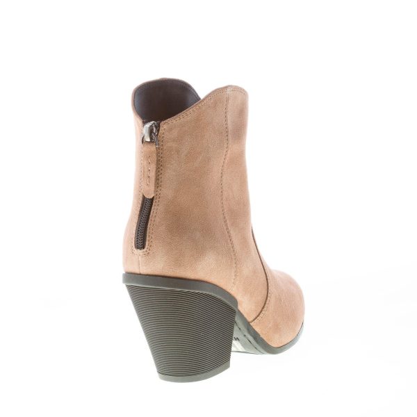 HOGAN donna stivaletto texano H581 in camoscio ZENZERO con zip. Tacco 8 cm - immagine 3
