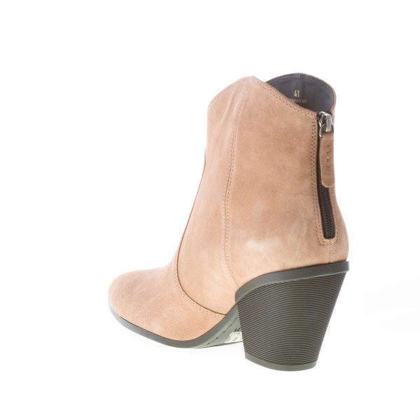 HOGAN donna stivaletto texano H581 in camoscio ZENZERO con zip. Tacco 8 cm - immagine 4