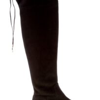 MICHAEL KORS donna stivale sopra il ginocchio Jamie Flat in camoscio stretch NERO.