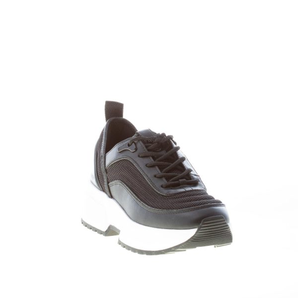 MICHAEL KORS donna sneaker Chaplin Trainer in tessuto a rete e pelle NERO - immagine 2