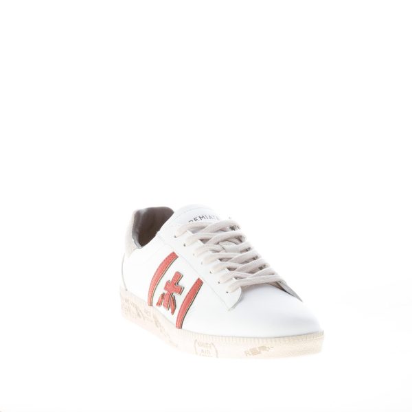 PREMIATA uomo sneaker ANDY 5424 in pelle BIANCO più mattone - immagine 2