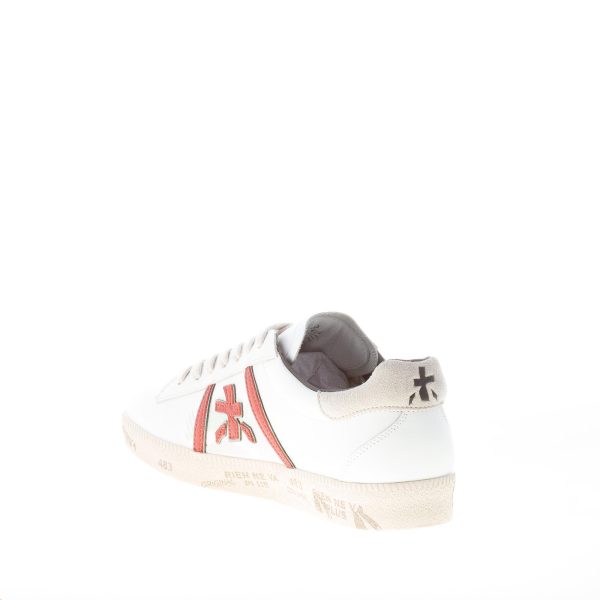 PREMIATA uomo sneaker ANDY 5424 in pelle BIANCO più mattone - immagine 4
