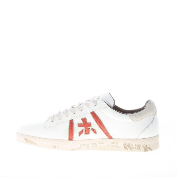 PREMIATA uomo sneaker ANDY 5424 in pelle BIANCO più mattone - immagine 5