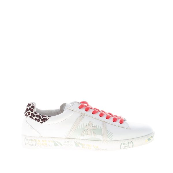 PREMIATA donna sneaker ANDY 5427 in pelle BIANCO più leopardo
