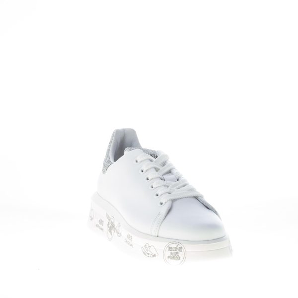 PREMIATA donna sneaker BELLE 4903 in pelle BIANCO con glitter argento - immagine 2