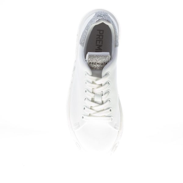 PREMIATA donna sneaker BELLE 4903 in pelle BIANCO con glitter argento - immagine 7