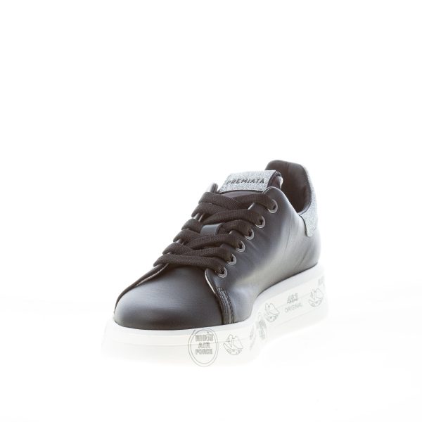 PREMIATA donna sneaker BELLE 4904 in pelle NERO con glitter argento - immagine 6