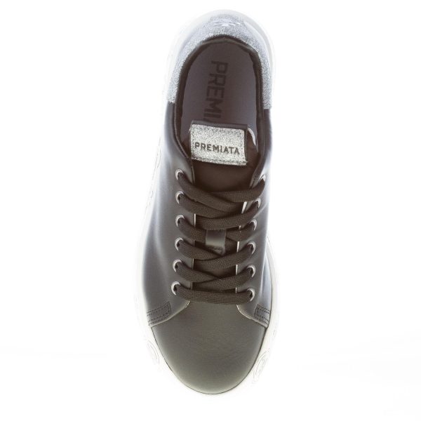PREMIATA donna sneaker BELLE 4904 in pelle NERO con glitter argento - immagine 7