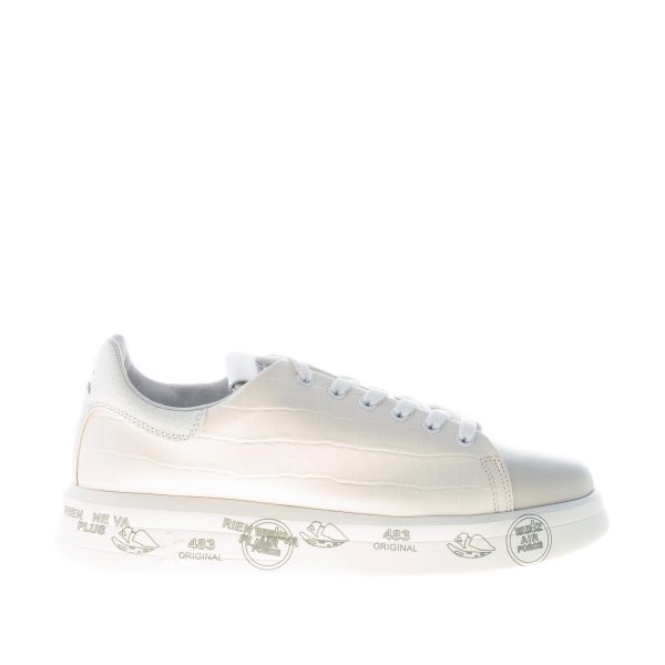 PREMIATA donna sneaker BELLE 5385 in pelle stampa cocco AVORIO