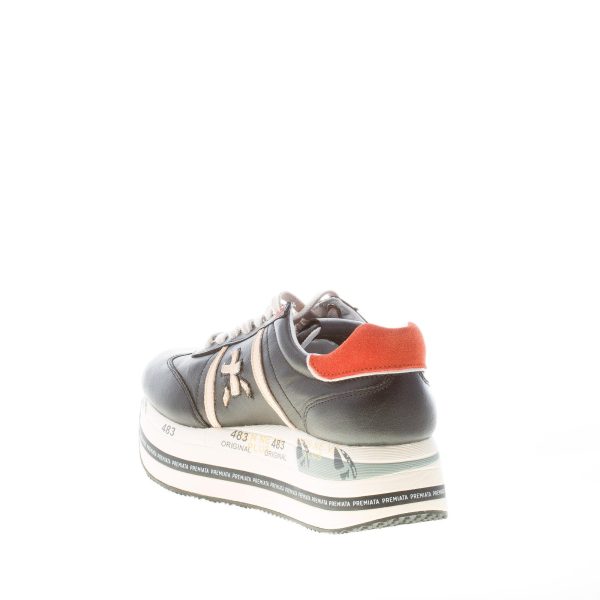 PREMIATA donna sneaker Beth 5349 in pelle NERO e beige con maxi platform - immagine 4