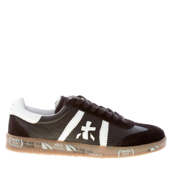 PREMIATA uomo sneaker BONNIE 5938 in pelle e camoscio NERO più bianco