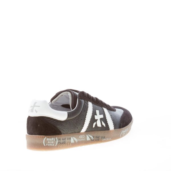 PREMIATA uomo sneaker BONNIE 5938 in pelle e camoscio NERO più bianco - immagine 3