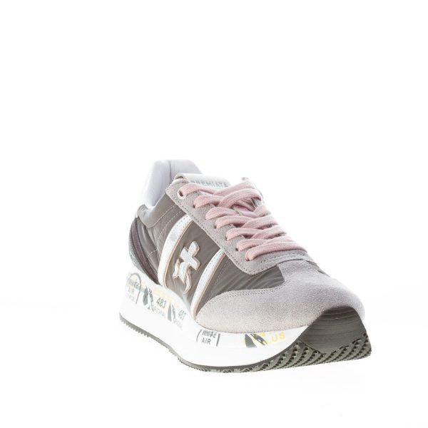PREMIATA donna sneaker Conny 5949 in camoscio e tessuto tecnico GRIGIO più rosa - immagine 2