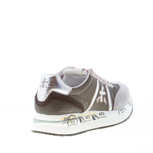 PREMIATA donna sneaker Conny 5949 in camoscio e tessuto tecnico GRIGIO più rosa - immagine 3