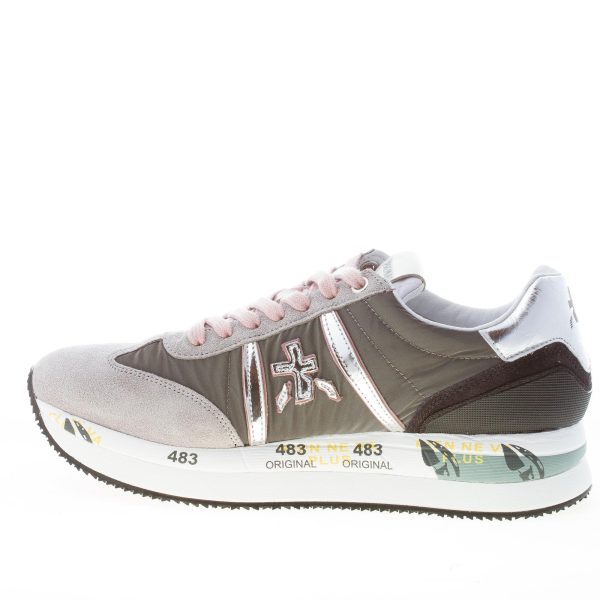 PREMIATA donna sneaker Conny 5949 in camoscio e tessuto tecnico GRIGIO più rosa - immagine 5