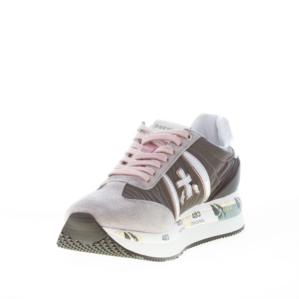 PREMIATA donna sneaker Conny 5949 in camoscio e tessuto tecnico GRIGIO più rosa - immagine 6