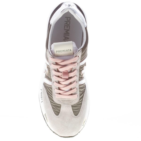 PREMIATA donna sneaker Conny 5949 in camoscio e tessuto tecnico GRIGIO più rosa - immagine 7
