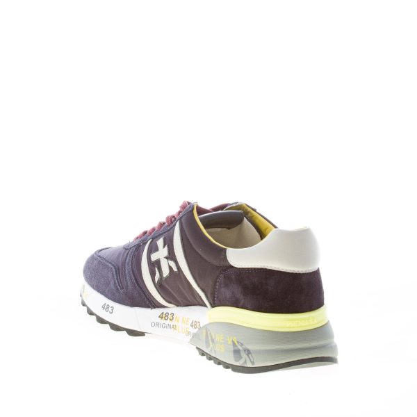 PREMIATA uomo sneaker Lander 4948 in camoscio e tessuto nylon BLU più grigio e giallo - immagine 4