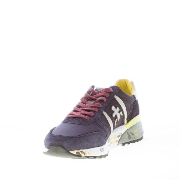 PREMIATA uomo sneaker Lander 4948 in camoscio e tessuto nylon BLU più grigio e giallo - immagine 6