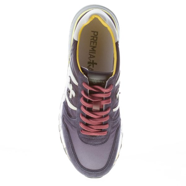 PREMIATA uomo sneaker Lander 4948 in camoscio e tessuto nylon BLU più grigio e giallo - immagine 7