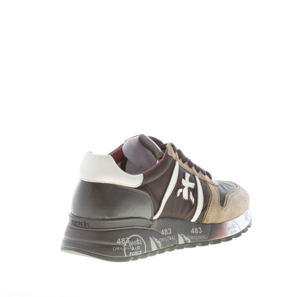 PREMIATA uomo sneaker Lander 4949 in camoscio e tessuto NERO più verde militare - immagine 3