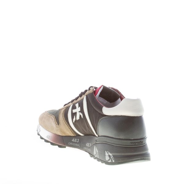 PREMIATA uomo sneaker Lander 4949 in camoscio e tessuto NERO più verde militare - immagine 4