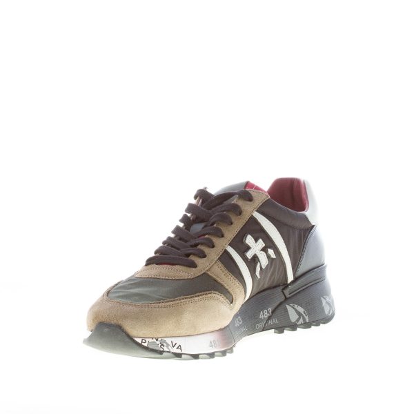 PREMIATA uomo sneaker Lander 4949 in camoscio e tessuto NERO più verde militare - immagine 6