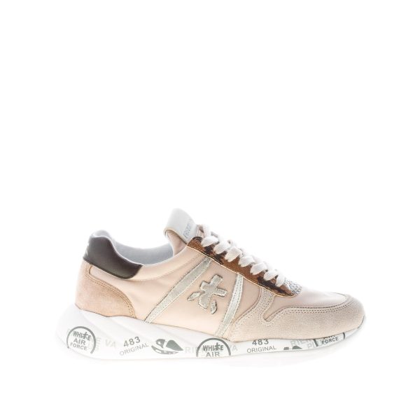 PREMIATA donna sneaker Layla 5411 in camoscio e tessuto BEIGE con pitone