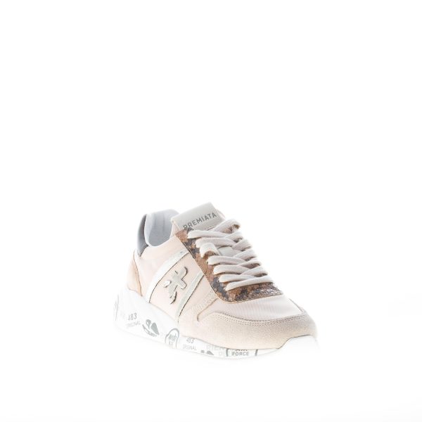 PREMIATA donna sneaker Layla 5411 in camoscio e tessuto BEIGE con pitone - immagine 2