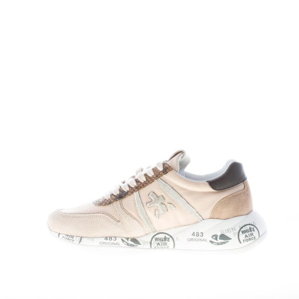 PREMIATA donna sneaker Layla 5411 in camoscio e tessuto BEIGE con pitone - immagine 5