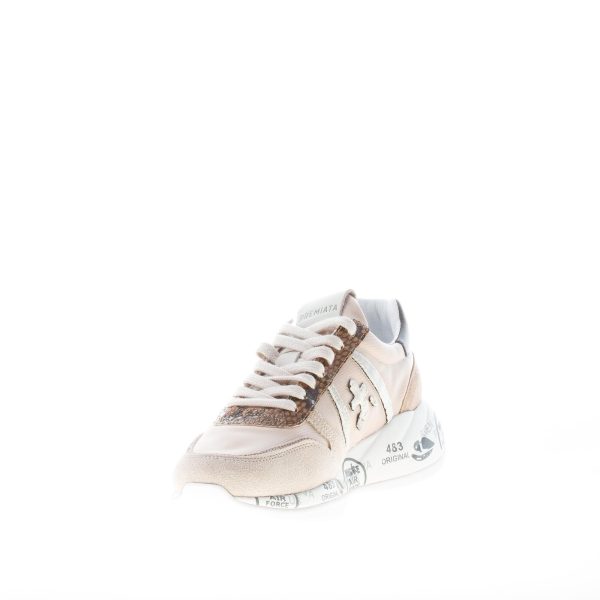 PREMIATA donna sneaker Layla 5411 in camoscio e tessuto BEIGE con pitone - immagine 6