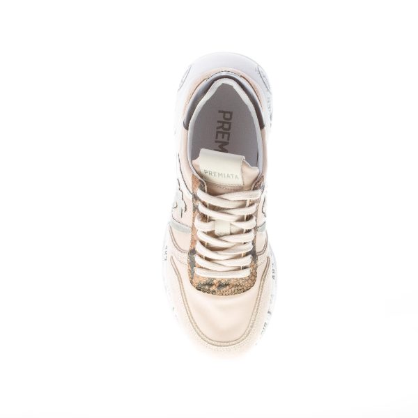 PREMIATA donna sneaker Layla 5411 in camoscio e tessuto BEIGE con pitone - immagine 7