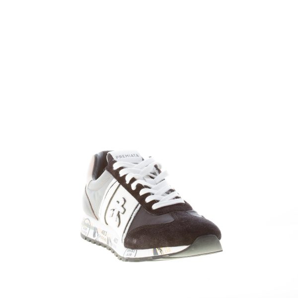 PREMIATA donna sneaker Lucy 5302 in camoscio e tessuto nylon NERO GRIGIO e BIANCO - immagine 2