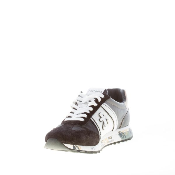 PREMIATA donna sneaker Lucy 5302 in camoscio e tessuto nylon NERO GRIGIO e BIANCO - immagine 6