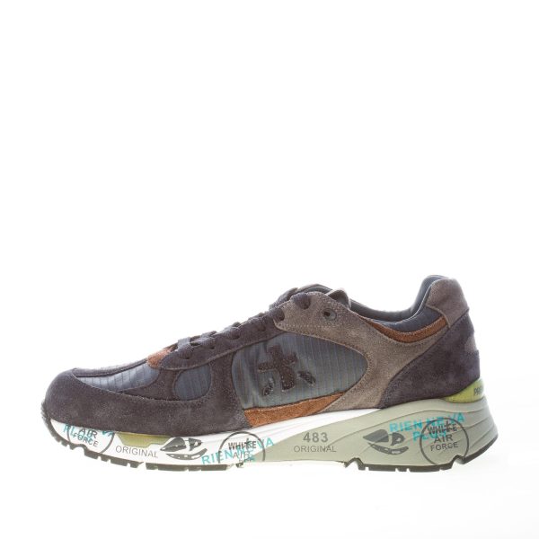 PREMIATA uomo sneaker Mase 5399 in camoscio e tessuto BLU più marrone - immagine 5