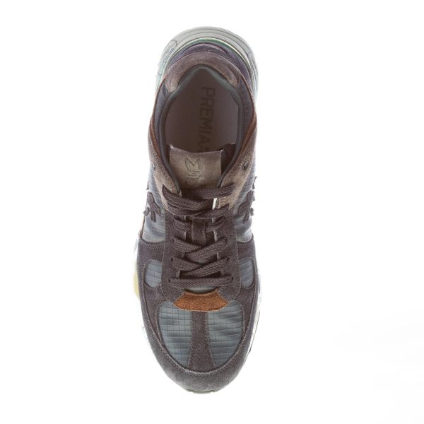 PREMIATA uomo sneaker Mase 5399 in camoscio e tessuto BLU più marrone - immagine 7