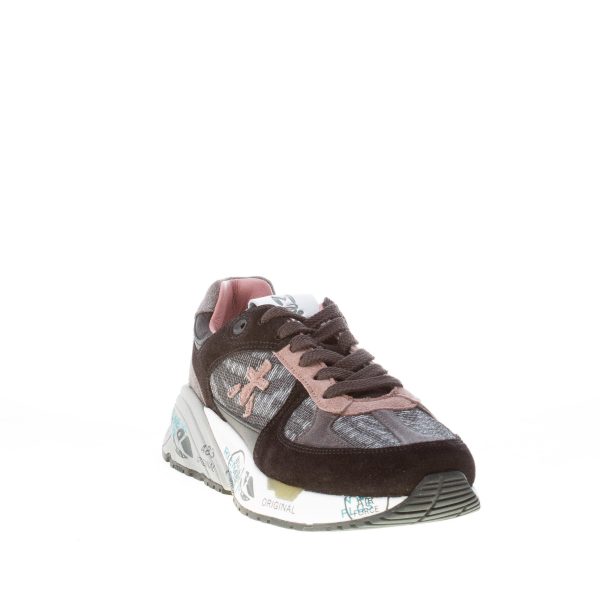 PREMIATA donna sneaker MASE 5530 in camoscio NERO e tessuto tecnico GRIGIO laminato - immagine 2