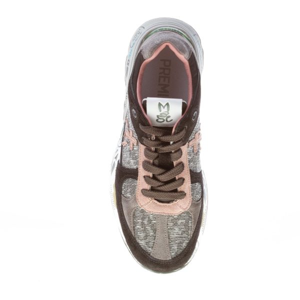 PREMIATA donna sneaker MASE 5530 in camoscio NERO e tessuto tecnico GRIGIO laminato - immagine 7