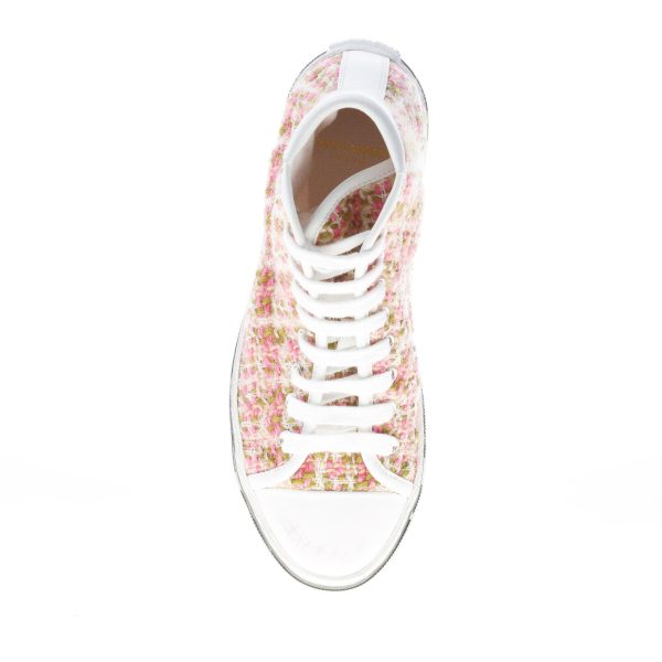 SAINT LAURENT donna high-top sneaker Bedford Tweed in lana multicolore e pelle BIANCO - immagine 7