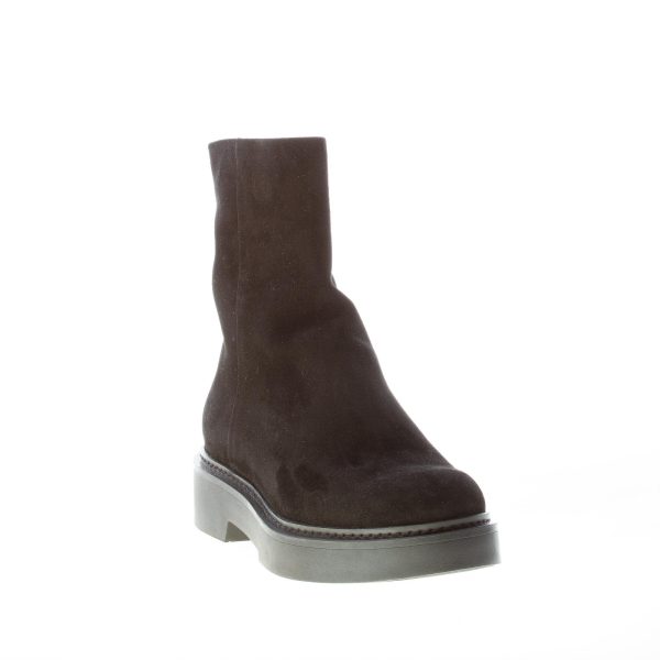 SANTONI donna stivaletto in camoscio NERO con zip. Suola in gomma rialzata. Tacco 3,5 cm - immagine 2