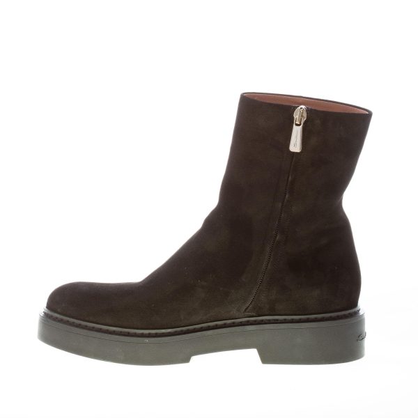 SANTONI donna stivaletto in camoscio NERO con zip. Suola in gomma rialzata. Tacco 3,5 cm - immagine 5