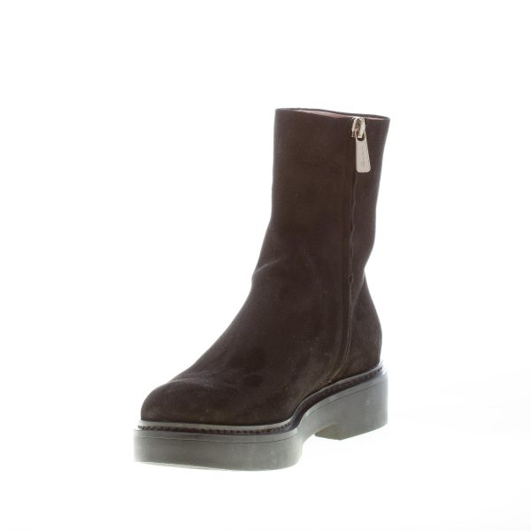 SANTONI donna stivaletto in camoscio NERO con zip. Suola in gomma rialzata. Tacco 3,5 cm - immagine 6