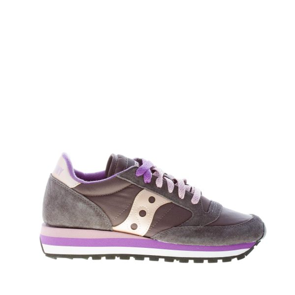 SAUCONY donna sneaker Jazz Triple in camoscio e tessuto tecnico GRIGIO più viola