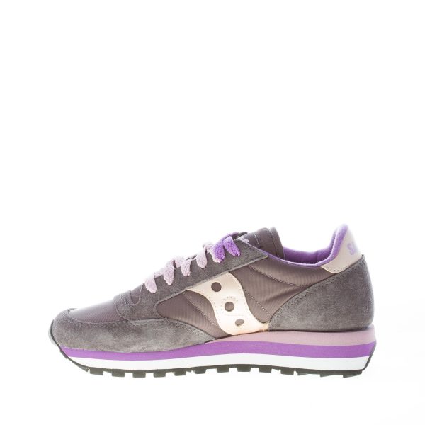 SAUCONY donna sneaker Jazz Triple in camoscio e tessuto tecnico GRIGIO più viola - immagine 5