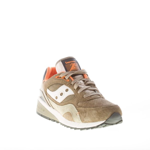SAUCONY uomo sneaker Shadow 6000 in camoscio e tessuto VERDE OLIVA più arancione - immagine 2