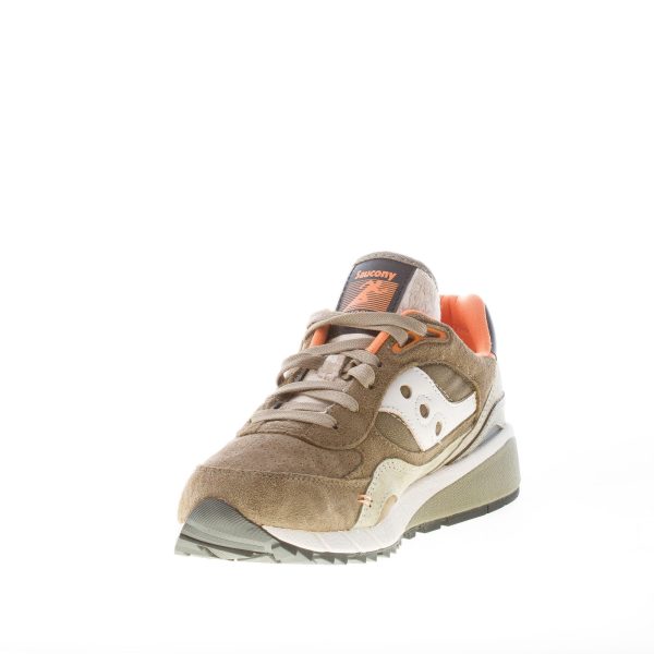 SAUCONY uomo sneaker Shadow 6000 in camoscio e tessuto VERDE OLIVA più arancione - immagine 6