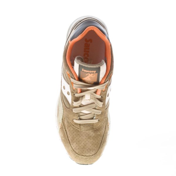 SAUCONY uomo sneaker Shadow 6000 in camoscio e tessuto VERDE OLIVA più arancione - immagine 7