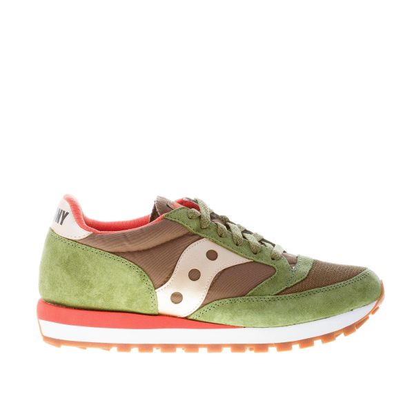 SAUCONY uomo sneaker Jazz 81 in camoscio e tessuto VERDE più arancione