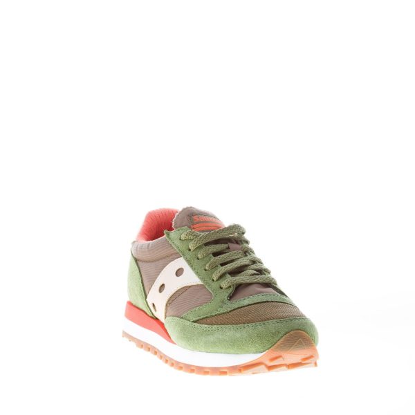 SAUCONY donna sneaker Jazz 81 in camoscio e tessuto VERDE più arancione - immagine 2