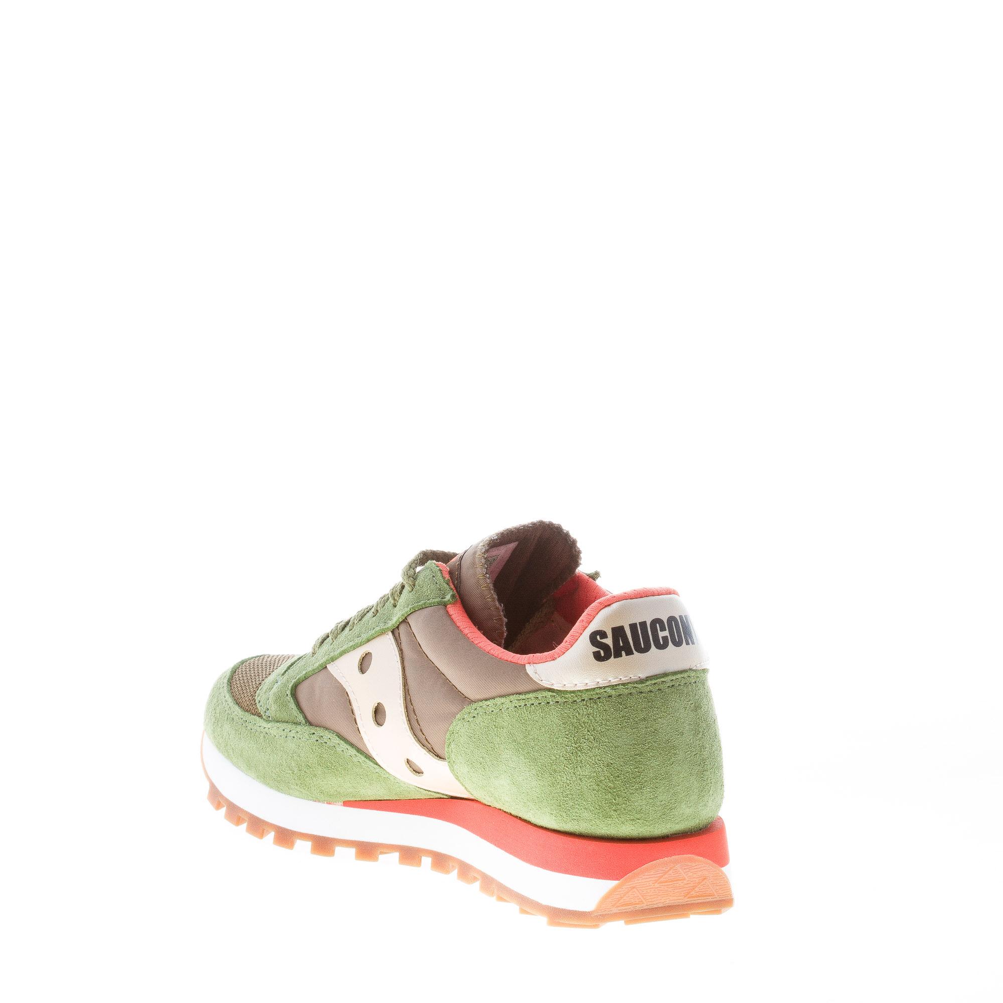 SAUCONY donna sneaker Jazz 81 in camoscio e tessuto VERDE piu arancione Strike Calzature